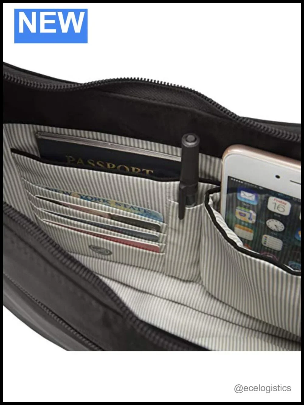 Anti-Theft Hobo Bag with RFID Blocking, Slash-Resistant Nylon